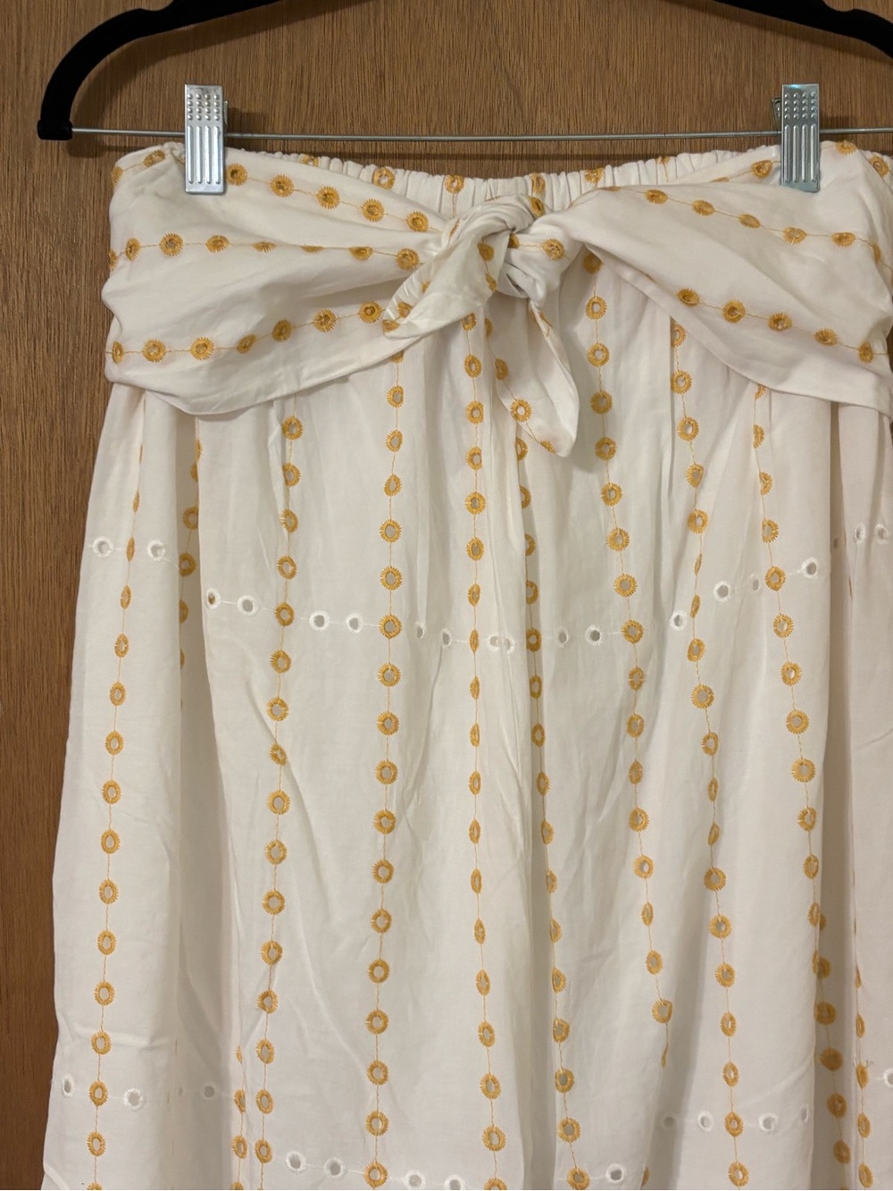 Anthropologie White Strapless Embroidered Wide-Leg Jumpsuit - Picture 11 of 13